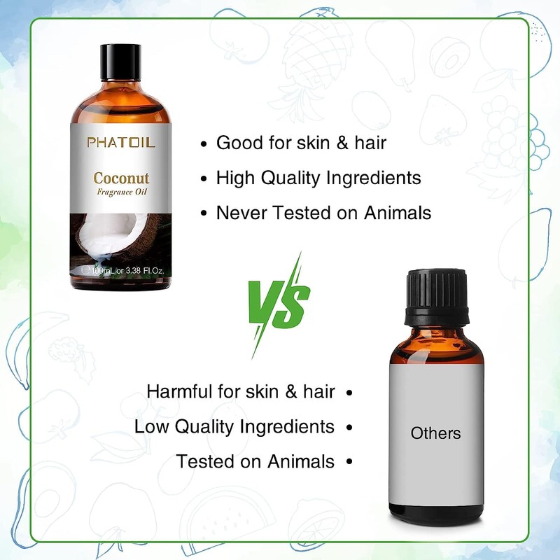 PHATOIL 3.38FL.OZ Coconut Fragrance Oils for Aromatherapy, Essential Oils for