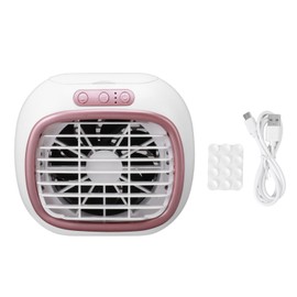 Desk Cooler Fan 3 Wind Speeds USB Charging Small Table Cooling Misting Fan with Night Light for Bedroom Office