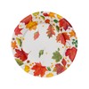 Caspari Swirling Leaves White Paper Dinner Plates - Includes 12