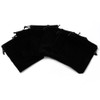Gelirda 50pcs 12x10cm Black Velvet Drawstring Pouch Jewelry Pouches Small