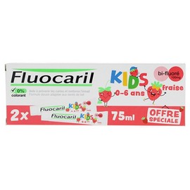 Fluocaril Kids Toothpaste Bi-Fluoré 0-6 Ans Lot de 2 x 75 ml
