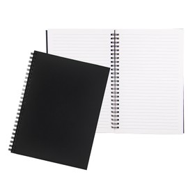 Ykimok 2 Pack College Ruled Notebook, Soft Black Cover Spiral Notebook, Memo Notepad Sketchbook, Students Office Business Diary Spiral Book Journal,100 Pages, 50 Sheets, 7.5x 5.1 Inches