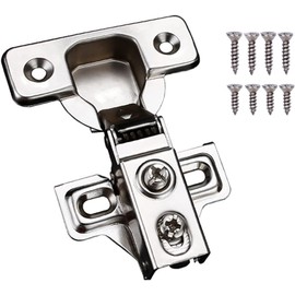 Soft Close Cabinet Door Hinges for 1/2" Partial Overlay Cupboard, 100 Degree Opening Angel, Stainless Concealed Kitchen Cabinet Hinges with Mounting Screws and Manual (4)