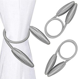 QH-Shop Curtain Tiebacks 2 Pieces Curtain Holder Curtain Holding for Home Office Hotel House Decoration Light Grey
