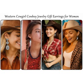 Cowgirl Western Earrings for Women - Cowboy Boots Hat Earrings Cowboy Chic Earring Set Rodeo Western Outfit Cowgirl Country Concert Outfits for Women