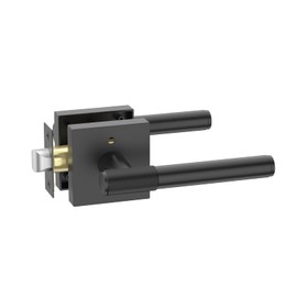 KNOKLOCK 1 Pack Privacy Door Handles Matte Black Door Handles Interior, Black Door Lever for Bedroom or Bathroom,Reversible Keyless for Left Right Handed Doors KL0006