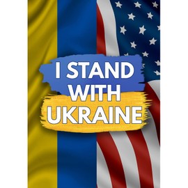 America Forever I Stand with Ukraine USA Garden Flag 12.5x18 inch Double Sided Outdoor Yard Decorative Russia Conflict Stop War Support National Flag