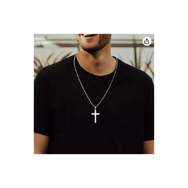 Fashion Jewelry Men RELIGIOUS PRAY FAITH CROSS CHRISTIAN Pendant 28"