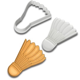 Badminton Shuttlecock Cookie Cutter and Stamp Set - 3.75x2.61 Inches, Sports-Themed Baking Fun