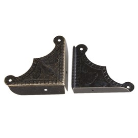 Etfbuy 20PCS Box Antique Brass Triangle Rattan Carved Wood Case Edge Guard Furniture Corner Bronze