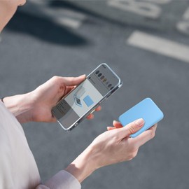 Kintion Kintion 2025 Pocket Mirror, 1X/3X Magnification LED Compact Travel Makeup Mirror for Purse with 3 Color Lighting, Rechargeable and Dimmable, Portable Lighted Mirror for Women Gifts, Blue