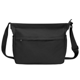 Extra Large Canvas Crossbody Tote Bag with Pockets for Women and Men, Shoulder Hobo Messenger Bags for Work and Travel, 01 - Black