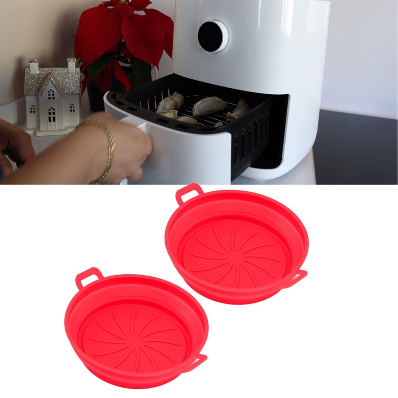 2 PCS Fryer Silicone Basket Nonstick Silicone Liners Fryer Pot
