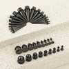 Longbeauty 14G-00G 36pcs Ear Gauges Stretching Kit Surgical Steel Tapers