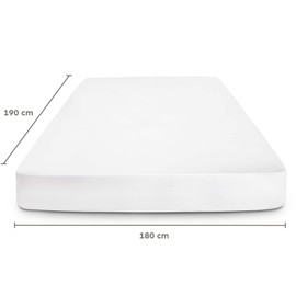 Flowen Fitted Sheet, 180 x 190 cm, Microfibre Fitted Sheet White for Bed, Breathable, Hypoallergenic Bed Sheet, Anti-Mite, Lightweight, Soft and Wrinkle-Free, with 30 cm Deep Pocket, Machine Washable