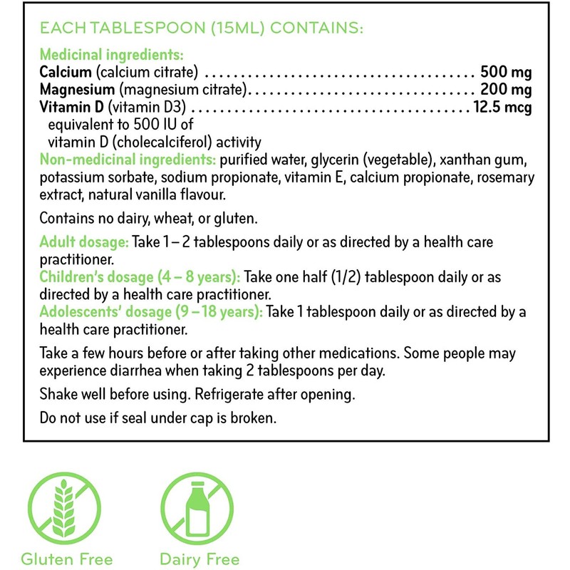 SISU Cal Mag Citrates Liquid with D3, Vanilla 450 mL