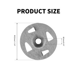 PENCK 300pcs 1-1/4in Foam Board Fasteners Washer, Metal Insulation Washers Perforated Plaster Washers Galvanized Steel Washer for Foam Board Fixing Fastening Wall Ceiling