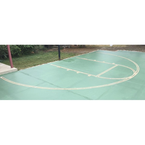 Complete Easy Court Basketball Marking Stencil Kit | Includes White Paint | Made in USA
