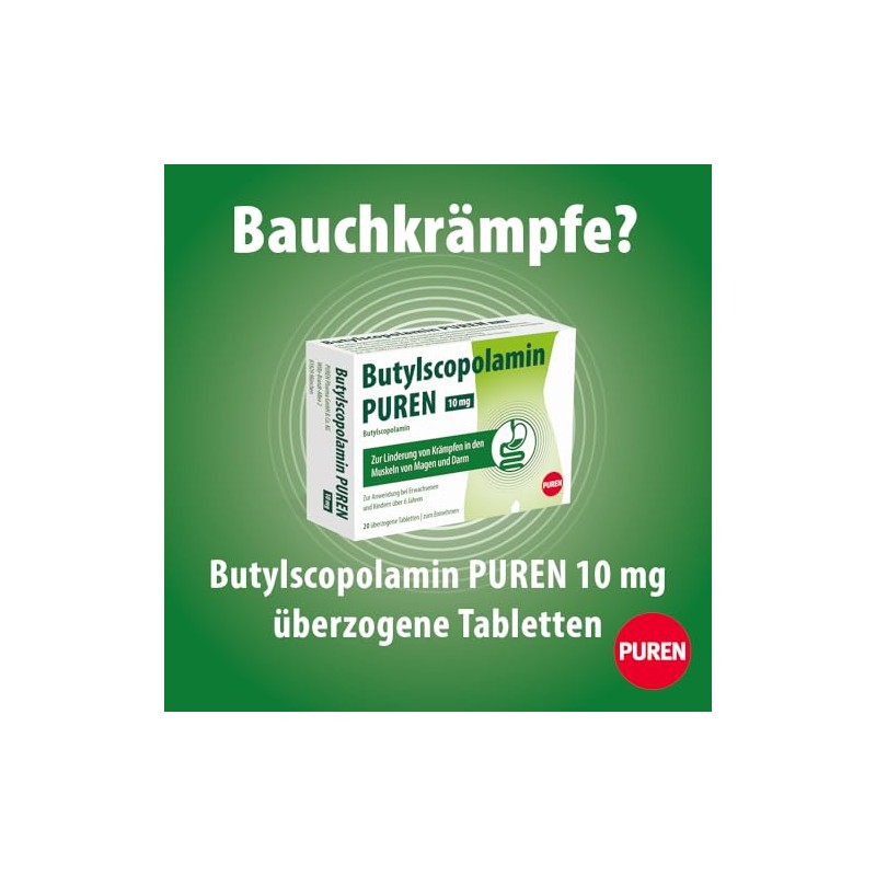 Butylscopolamine PUREN 10 mg 3 x 50 Coated Tablets for