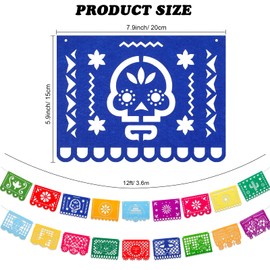 Qpout 4pcs Mexican Fiesta Party Felt Banner Dia De Los Muertos Day of The Dead Fiesta Hanging Banner Cinco de Mayo Papel Picado Fiesta Banner Cino de Mayo Party Decorations
