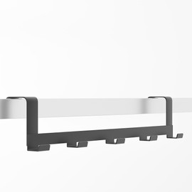 VECELO Door Hanger Hook Coat Storage Width 11.8 inches (30 cm) Wide Door Hook Hanging Door Hat Hanger Bag Door Hook Entrance Door Hook Kitchen Door Bathroom Door Hanger Hat Black