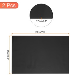 sourcing map 2 Pcs Stained Glass Sheet Mosaic Tile 7.9 Inch x 5.9 Inch Black Stained Glass Sheets for Crafts DIY Art Project