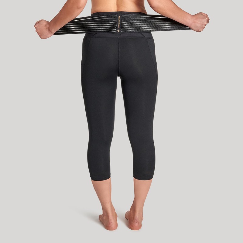 Tommie Copper Adjustable Lower Back Support Compression Capri Leggings with