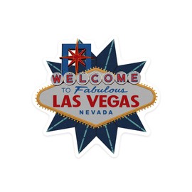 Die Cut Sticker Las Vegas, Nevada, Letterpress, Welcome to Las Vegas Sign, Vinyl Sticker, (Waterproof Decal for Cars, Water Bottles, Laptops, Coolers), Large