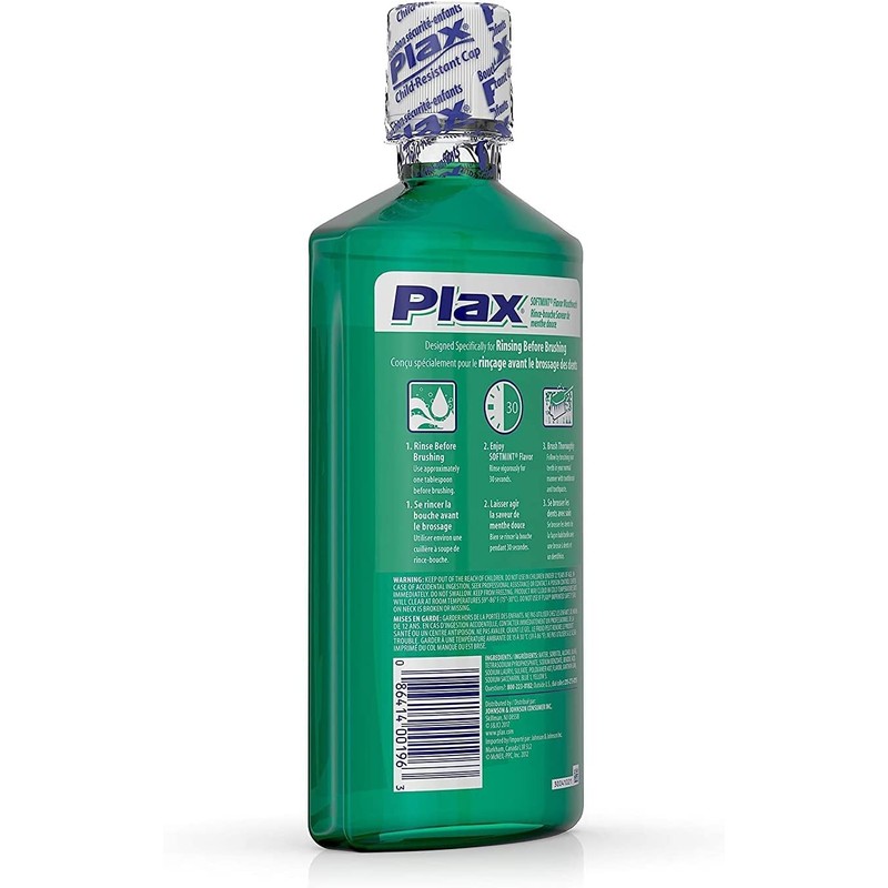 Plax Advanced Formula Anti-Plaque Dental Rinse-Soft Mint-24 oz (Pack of