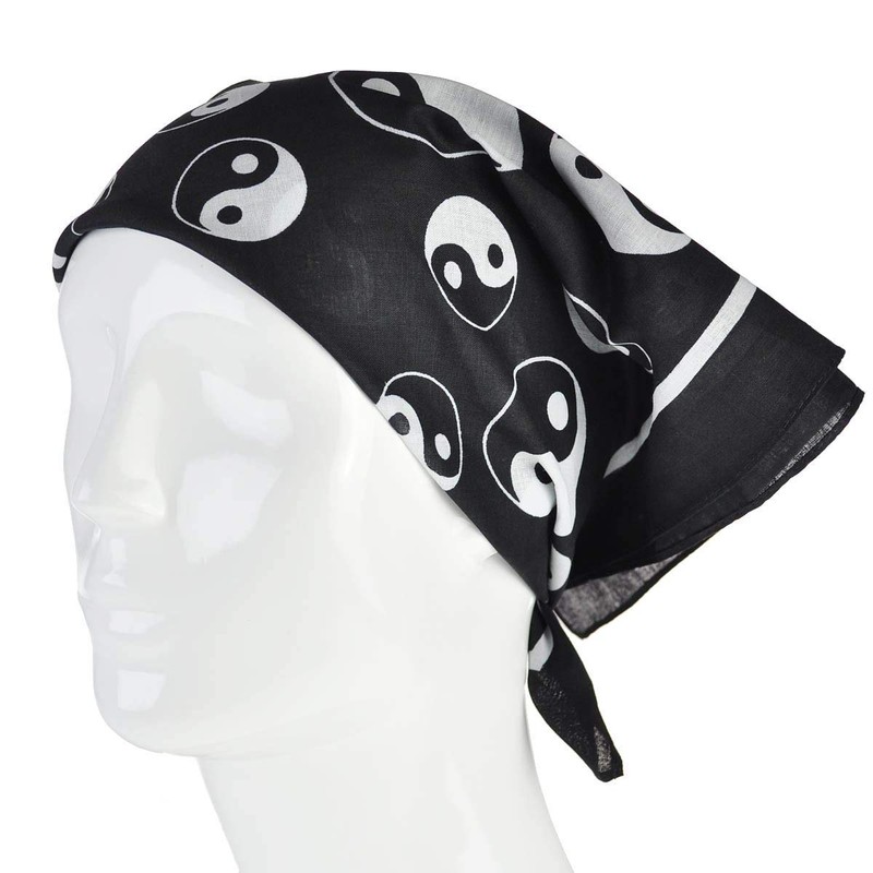 Unisex Oriental Ying Yang Tiger 100% Cotton Bandana Bandanna Biker