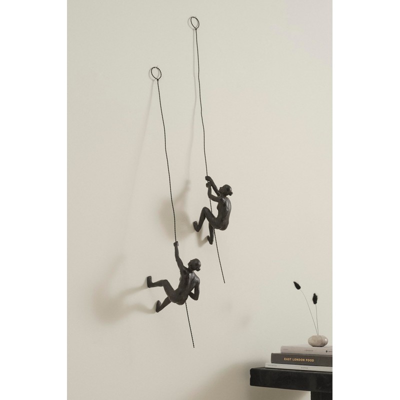 JOTEX Female Climbers Decorative Figures Pack of 2, Rust Brown