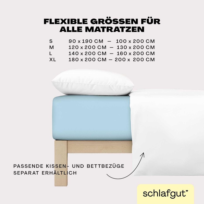 Schlafgut Easy Jersey Fitted Sheet 90 x 190 to 100