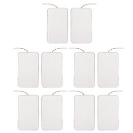 10Pcs TENS Unit Replacement Pads Rectangular Reusable Electrode Patches for Electrotherapy Muscle Stimulator Aperture 2.5mm/0.098in