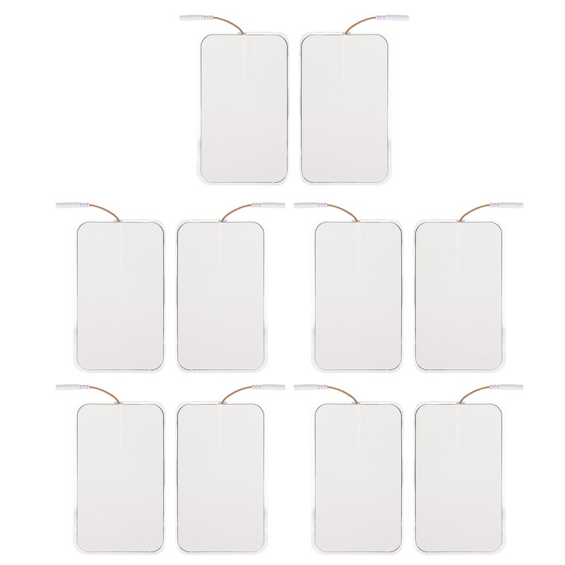 10Pcs TENS Unit Replacement Pads Rectangular Reusable Electrode Patches for