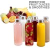Brieftons 18 Oz Clear Borosilicate Glass Water Bottles With Caps,