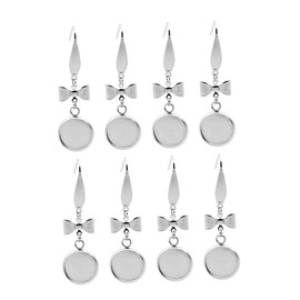 jojofuny 20PCS DIY Earring Metal Trays Stainless Steel Disc Base Earrings with Sturdy Hooks for Jewelry Making Inner Diameter for Stylish Accessories and Custom Designs