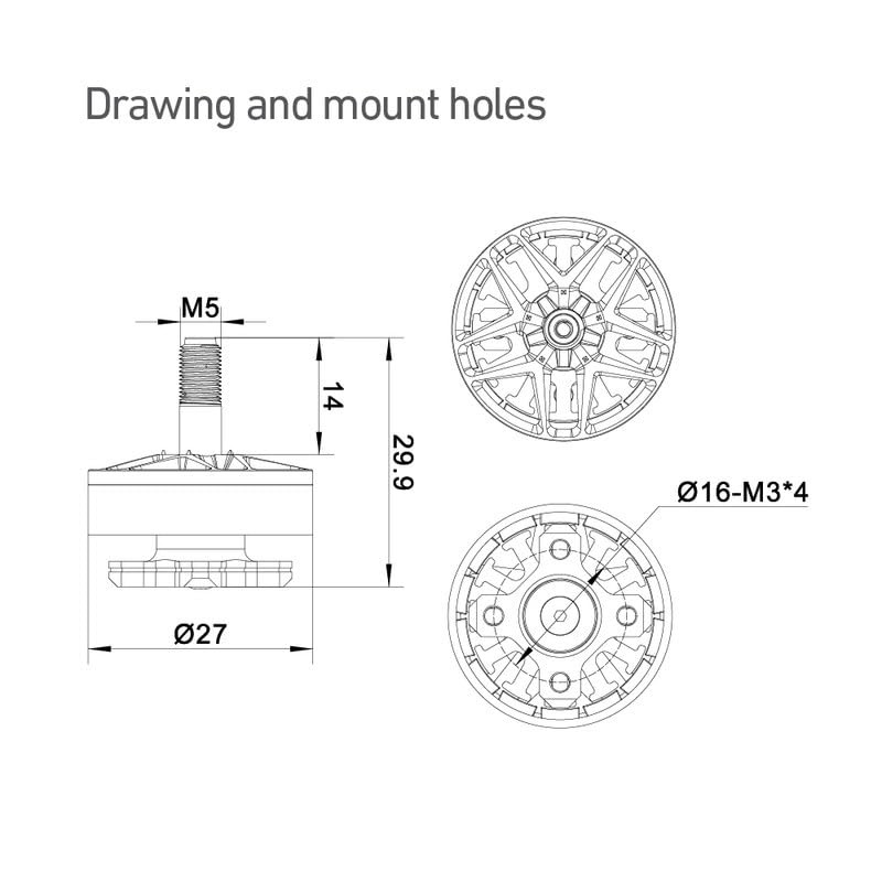 FS 2204 FPV Brushless Motor 4-6S 1900KV 2300KV 2750KV for