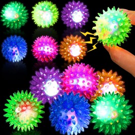Qunkun Children's Light Balls, Pack of 12 Hedgehog Balls, Small Soft, Hedgehog Balls, Luminous Toy, Children's Stress Ball, Give Aways Christmas Small Items for Children