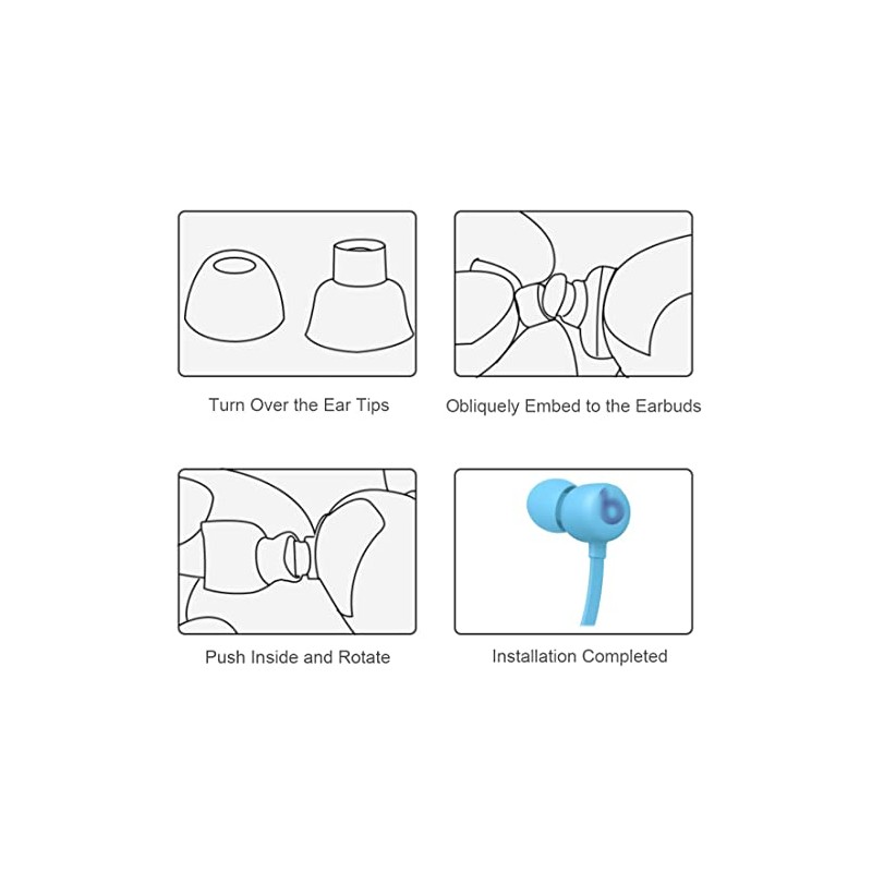 ALXCD Ear Tips Compatible with Beats Flex Earbuds, S/M/L/D 4