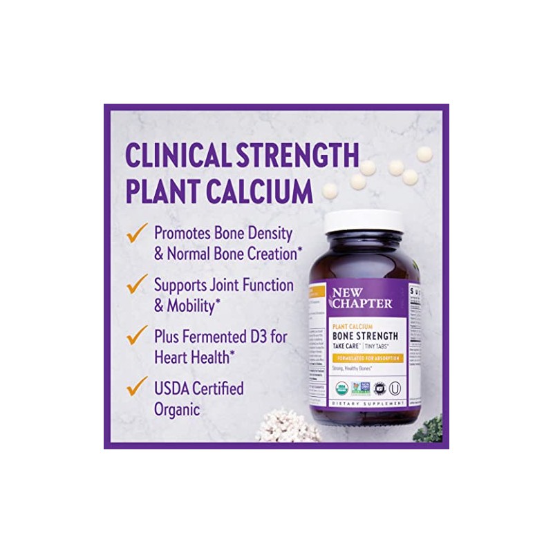 New Chapter Calcium Supplement - Bone Strength Tiny Tabs Organic