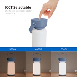 RiverLux LED Outdoor Portable Cordless Table Lamp with Handle, Rechargeable Battery, Stepless Dimmer, Waterproof Hanging LED Lantern for Camping Bedroom Balcony Table, White and Blue