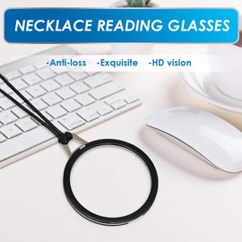 TERAISE Reading Glasses Necklace Readers for Women Anti-loss Lightweight Eyeglasses Portable Monocle Glasses with Exquisite Case(Black-1.5X)
