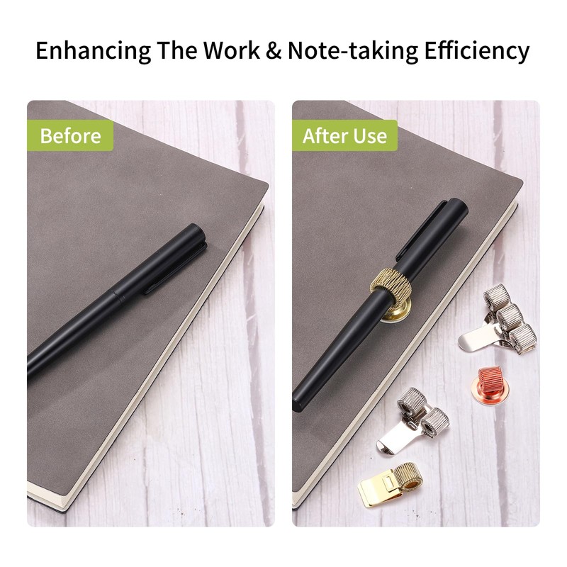 PATIKIL 3Pcs Pen Holder Clips, Metal Pen Clip Holder Adjustable