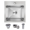 15 x 15 Inch Drop In Kitchen Bar Sink, Stainless