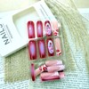 LWTZLW Summer French Tip Press on Nails Long Coffin False