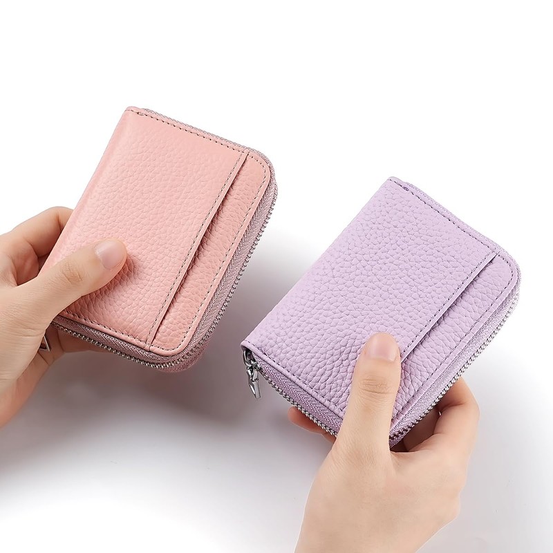 Yocipa Genuine Leather Coin Case, 6 Compartments, Women's, Mini Wallet,