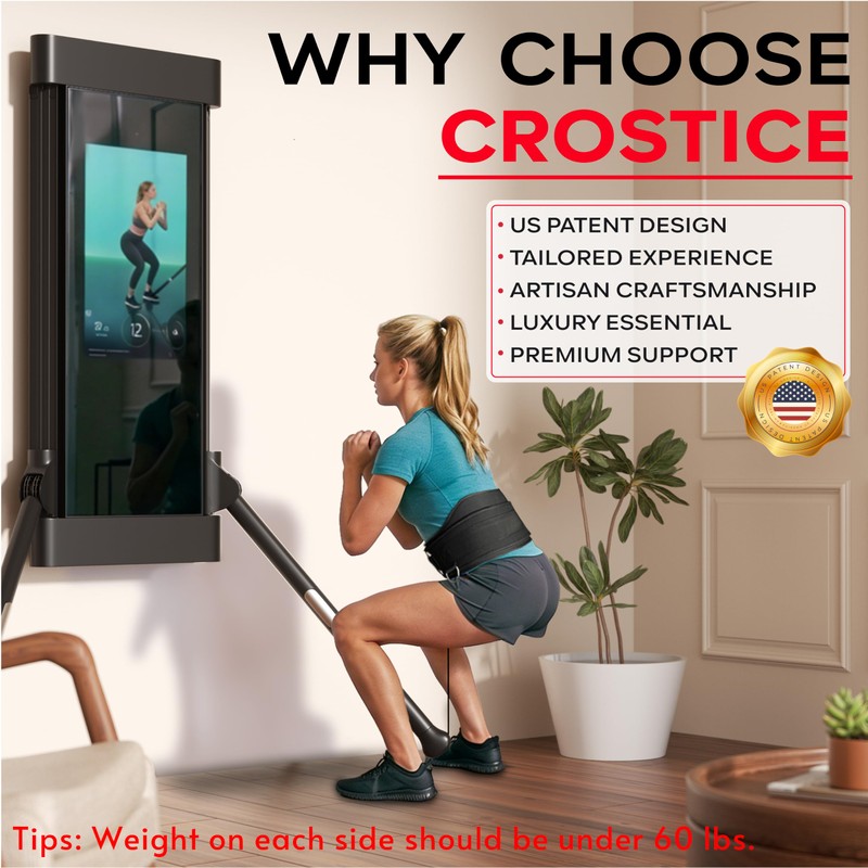 Crostice Squat Belt Attachment Compatible with Tonal Machine, Dual-Layer Hip