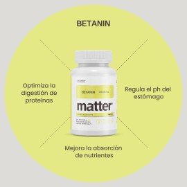 YOU MATTER - Betanin con Betaína HCl, Apoyo Digestivo y Regulación del pH Estomacal, Suplemento Vegano - 60 Cápsulas Vegetales