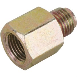 Premium Adapter Fitting, 1/8 Inch NPT to 3/8 Inch-24 IFM, Steel Construction, Yellow Zinc-Coated for Rust Prevention, Universal Application, 3/8"-24 Inverted Flare Male to 1/8" NPT Female