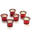 Hosley Set of 6 Metallic Antique Finish Red Glass Candle